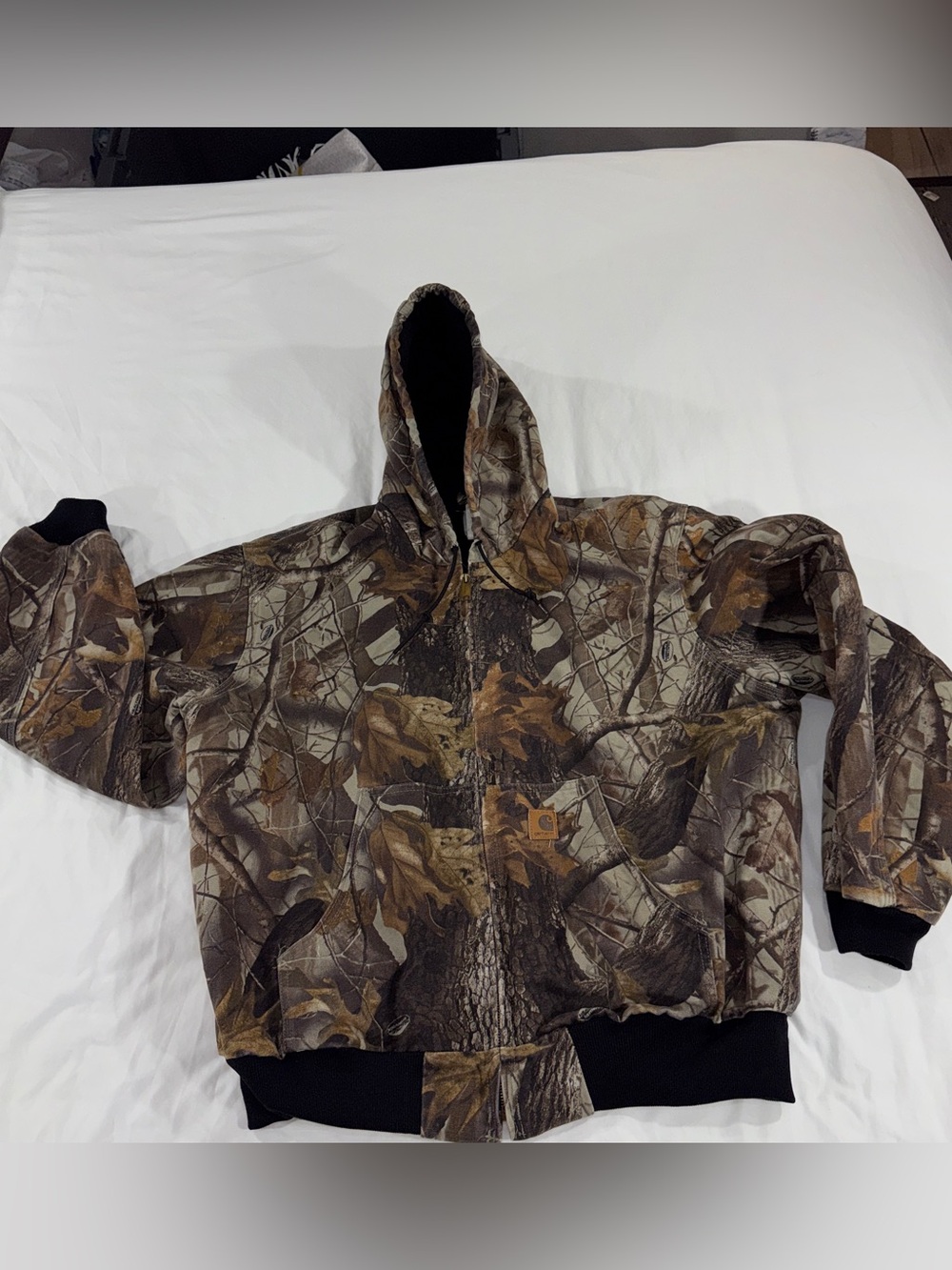 Carhartt J144 CMO Realtree Hardwoods Camo Active Jacket 2XL Vintage Y2K Hooded
